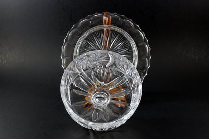 Pinwheel Crystal Large Covered Butter Dish