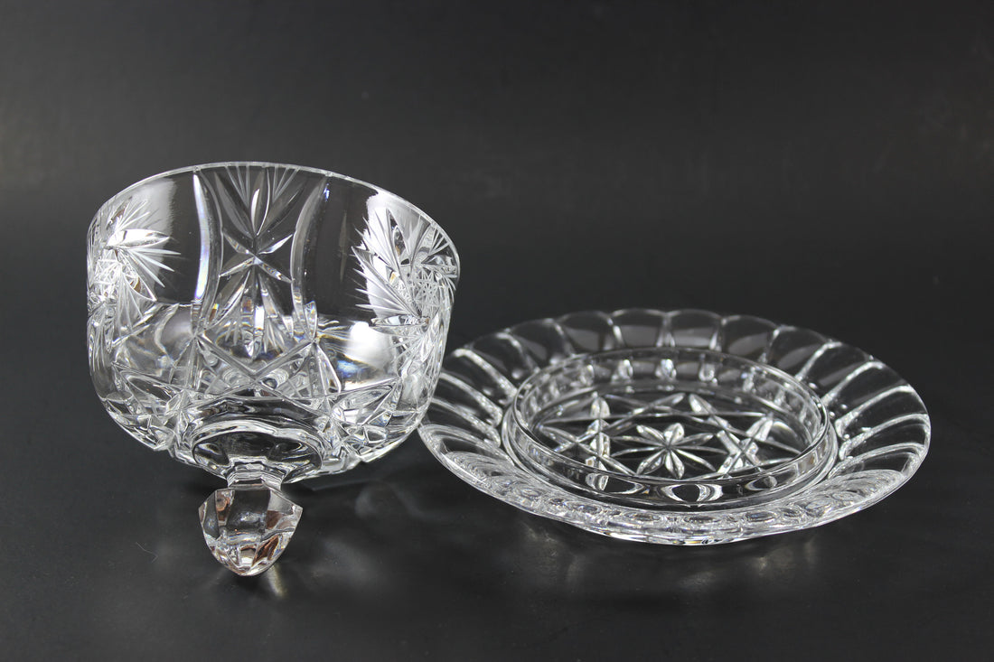 Pinwheel Crystal Medium Covered Butter Dish