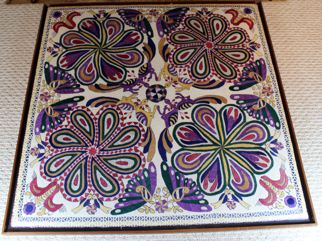 Shades of Purple Stitched Wall Hanging