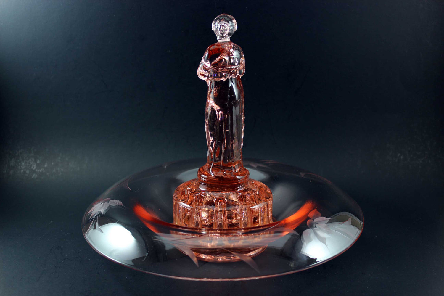 Cambridge Glass Rose Lady, Lancaster Glass Console Bowl
