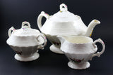 Spode's Jewel Heath and Rose Teapot, Cream & Sugar