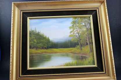 T. Jahner oil on board painting, original, signed
