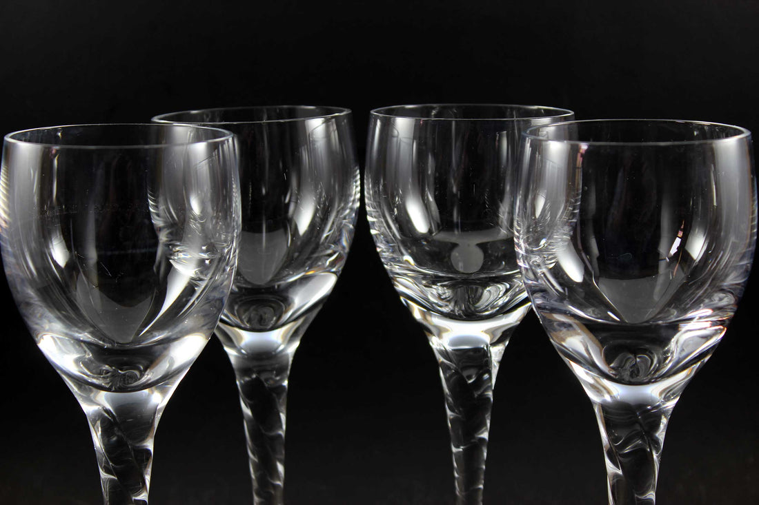 Orrefors Crystal Stemware, Ann Pattern, Twisted Stem, White