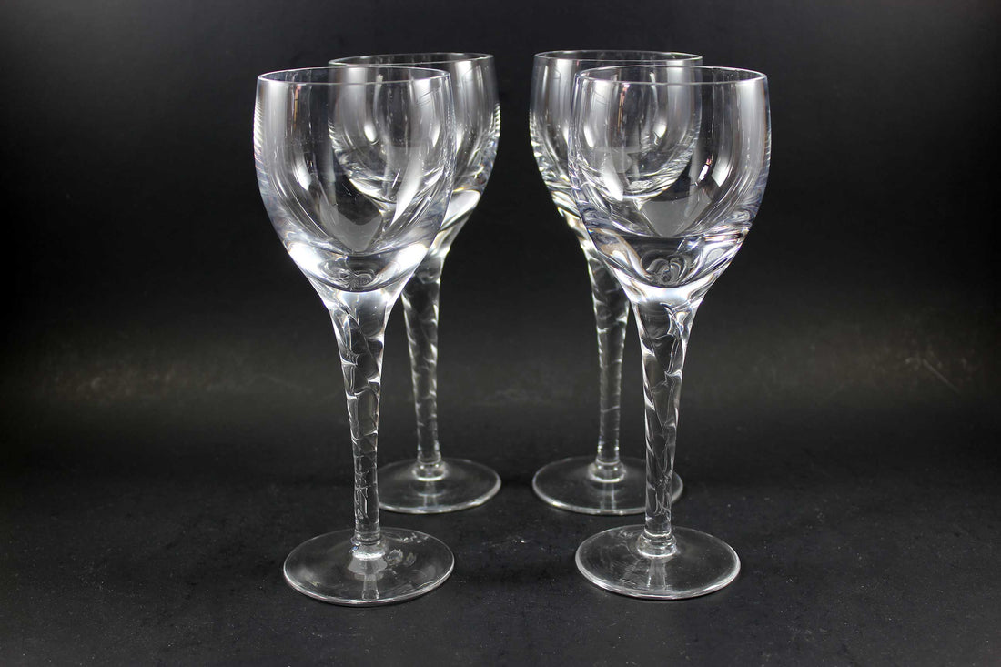 Orrefors Crystal Stemware, Ann Pattern, Twisted Stem, White