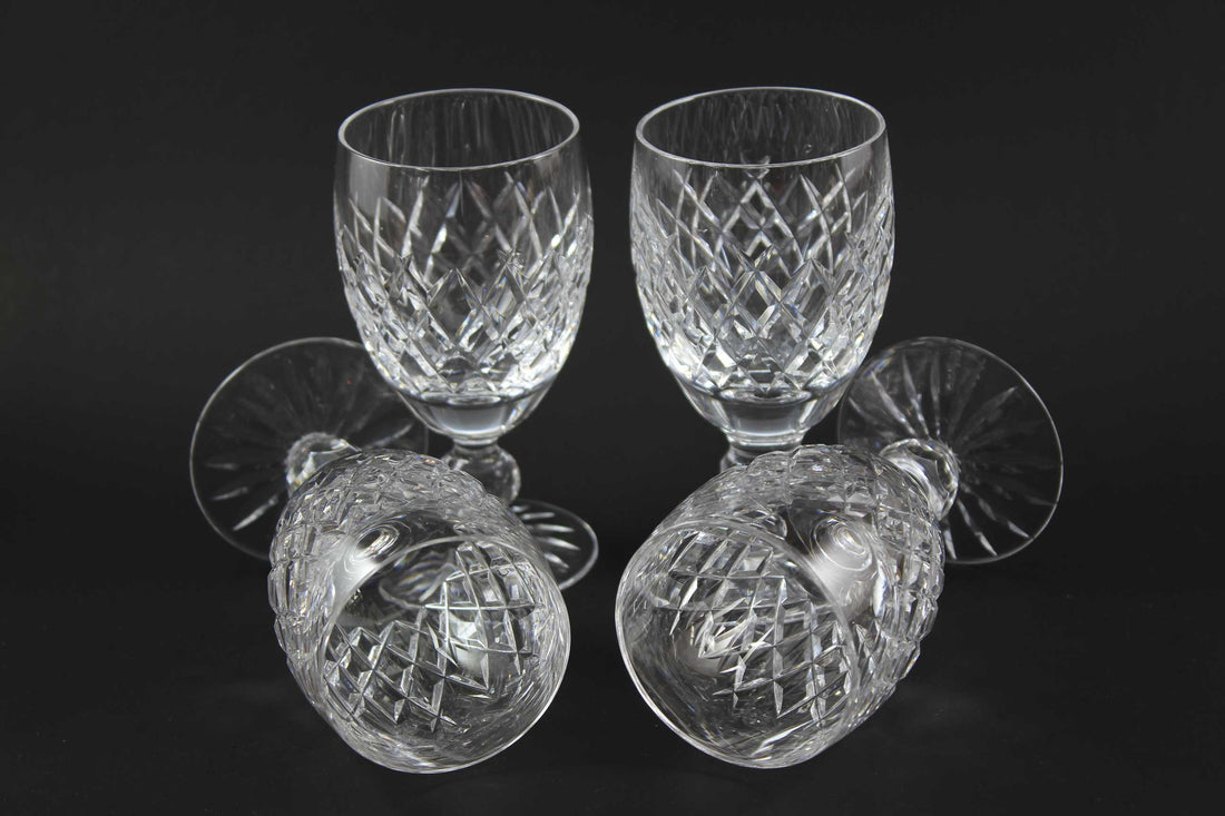 Waterford Crystal White Wine, Boyne Pattern (Cut Foot)