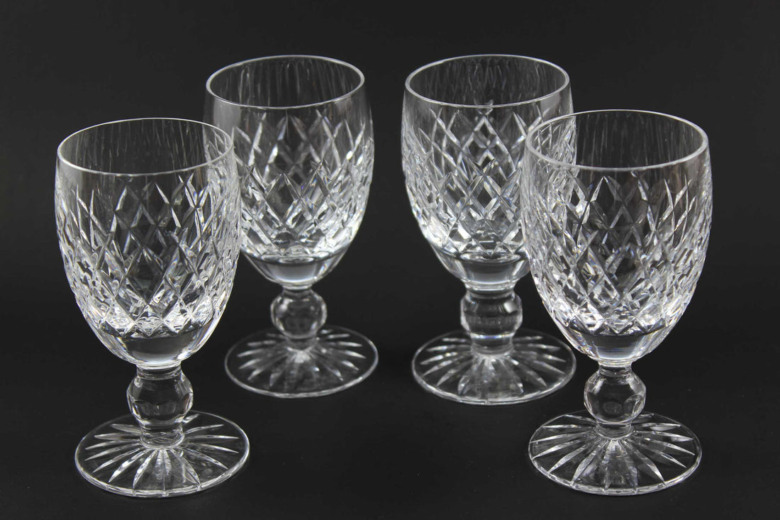 Waterford Crystal White Wine, Boyne Pattern (Cut Foot)