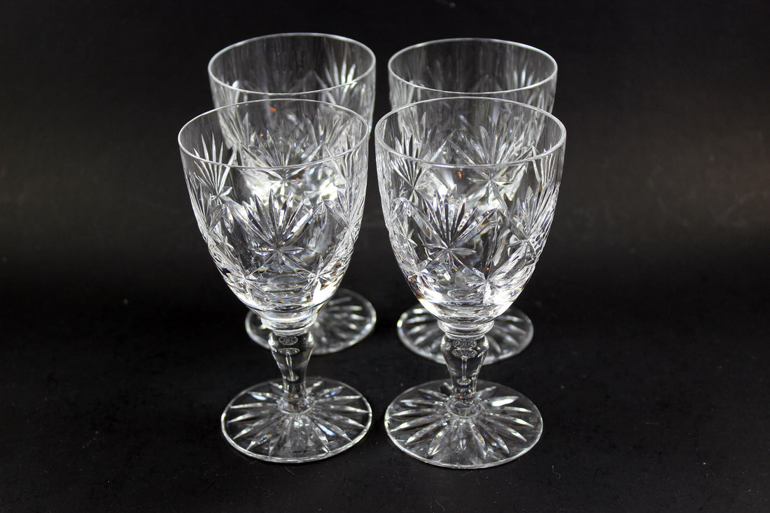 Webb Corbett Crystal, Claret Wine Glasses, Chantilly
