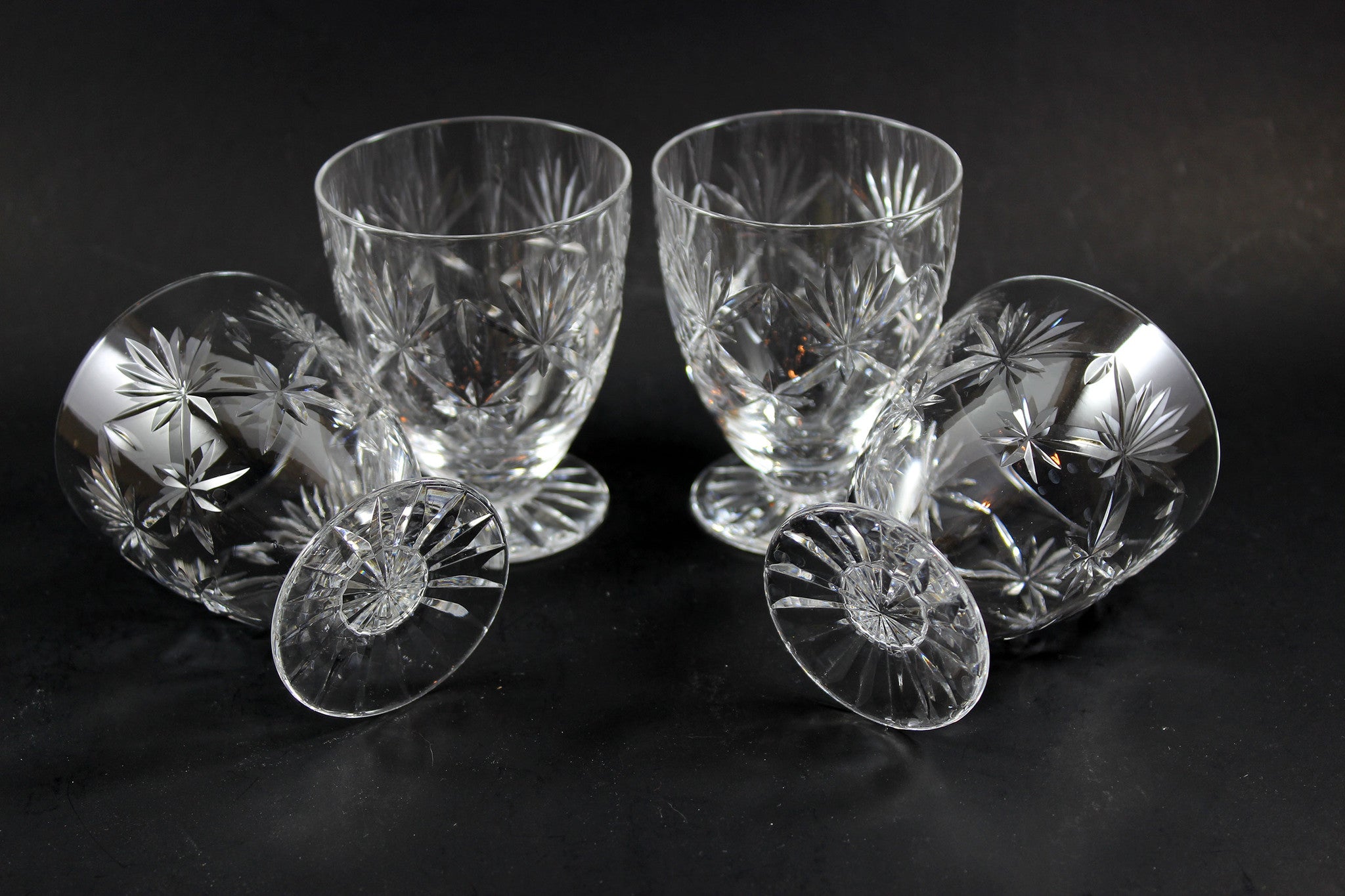 Webb Corbett Crystal Footed Tumbler Glasses, Chantilly