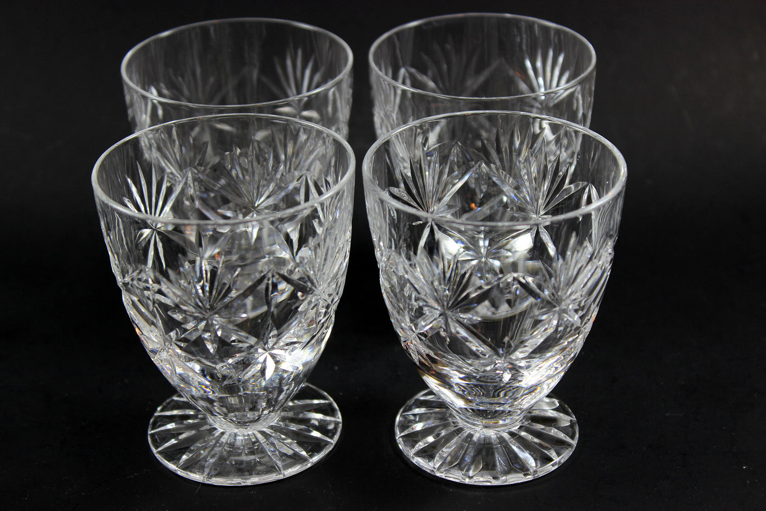 Webb Corbett Crystal, Footed Tumbler Glasses, Chantilly