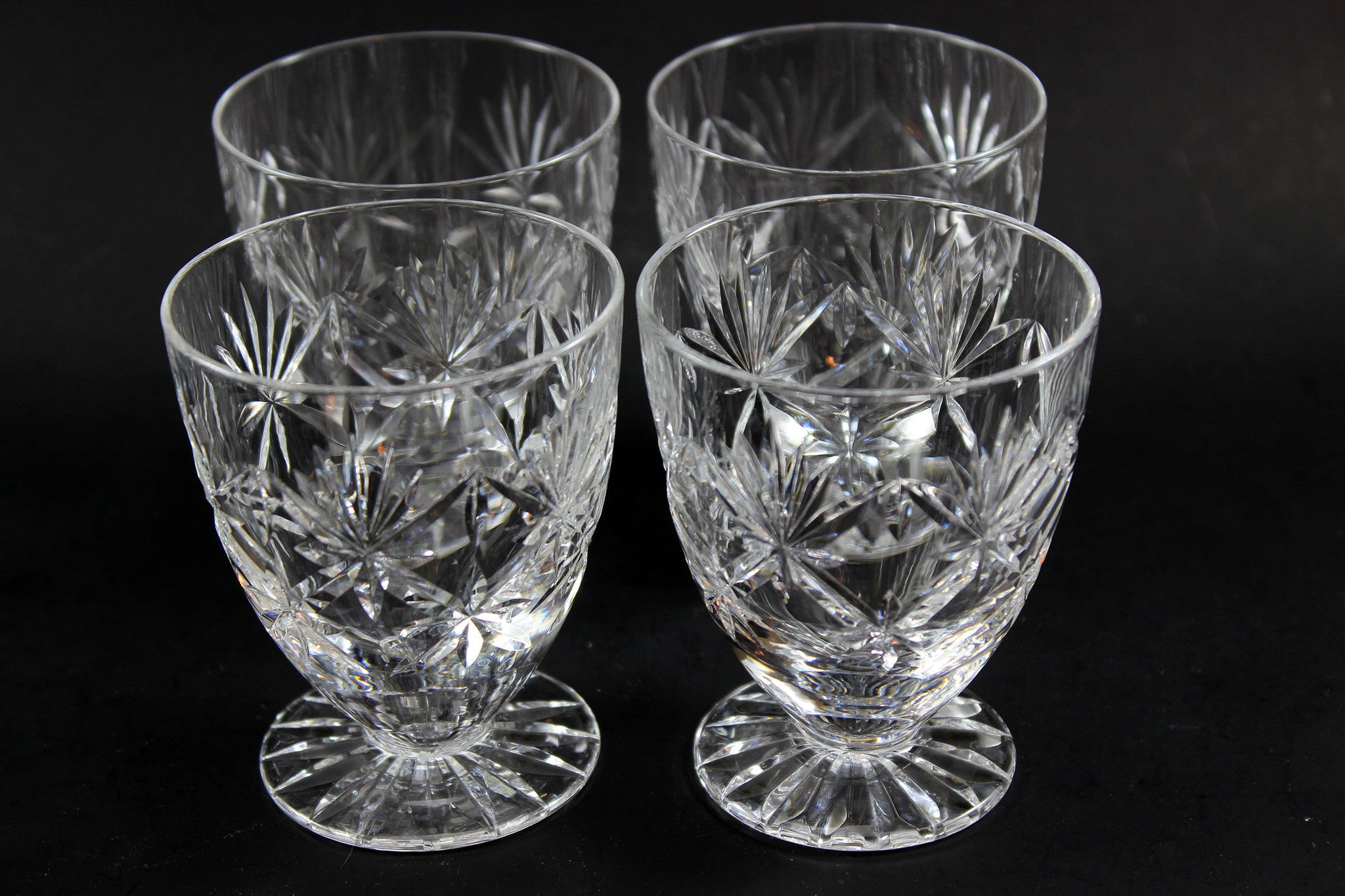 Webb Corbett Crystal, Footed Tumbler Glasses, Chantilly