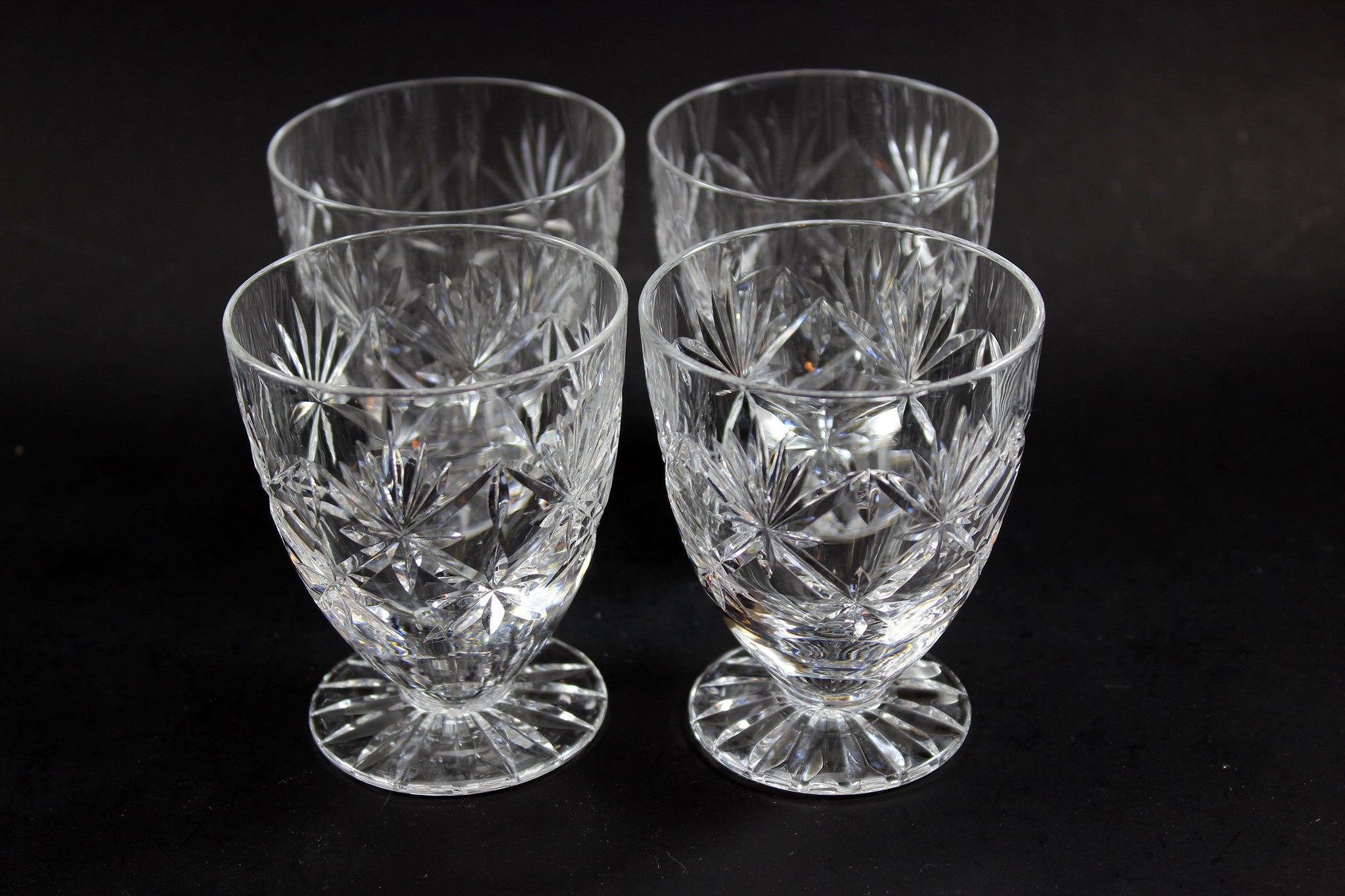 Webb Corbett Crystal, Footed Tumbler Glasses, Chantilly