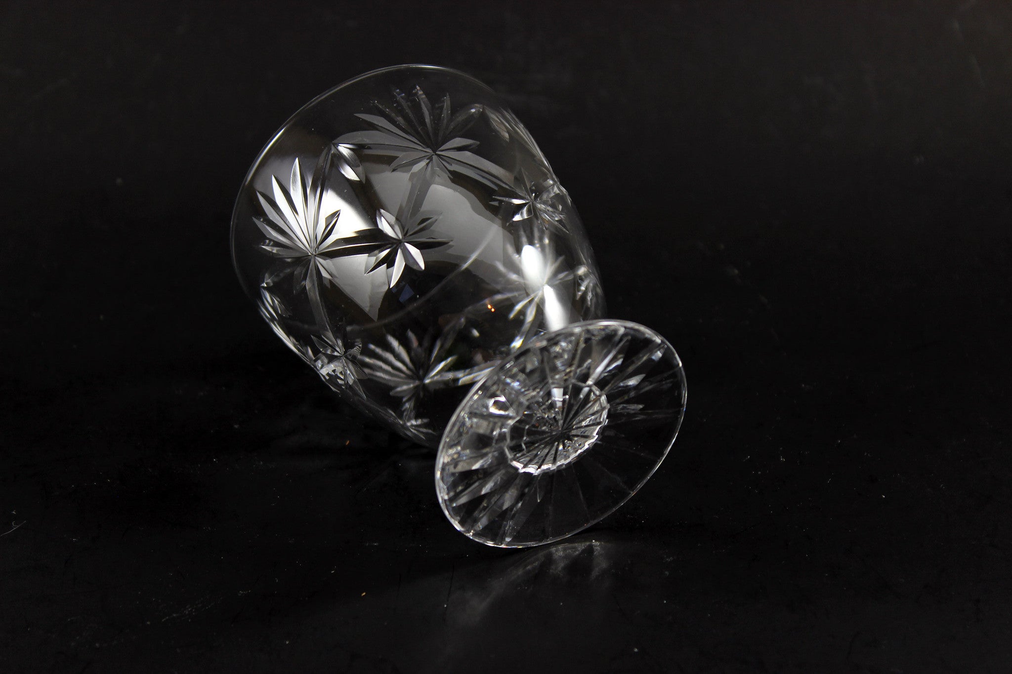 Webb Corbett Crystal, Footed Tumbler Glasses, Chantilly