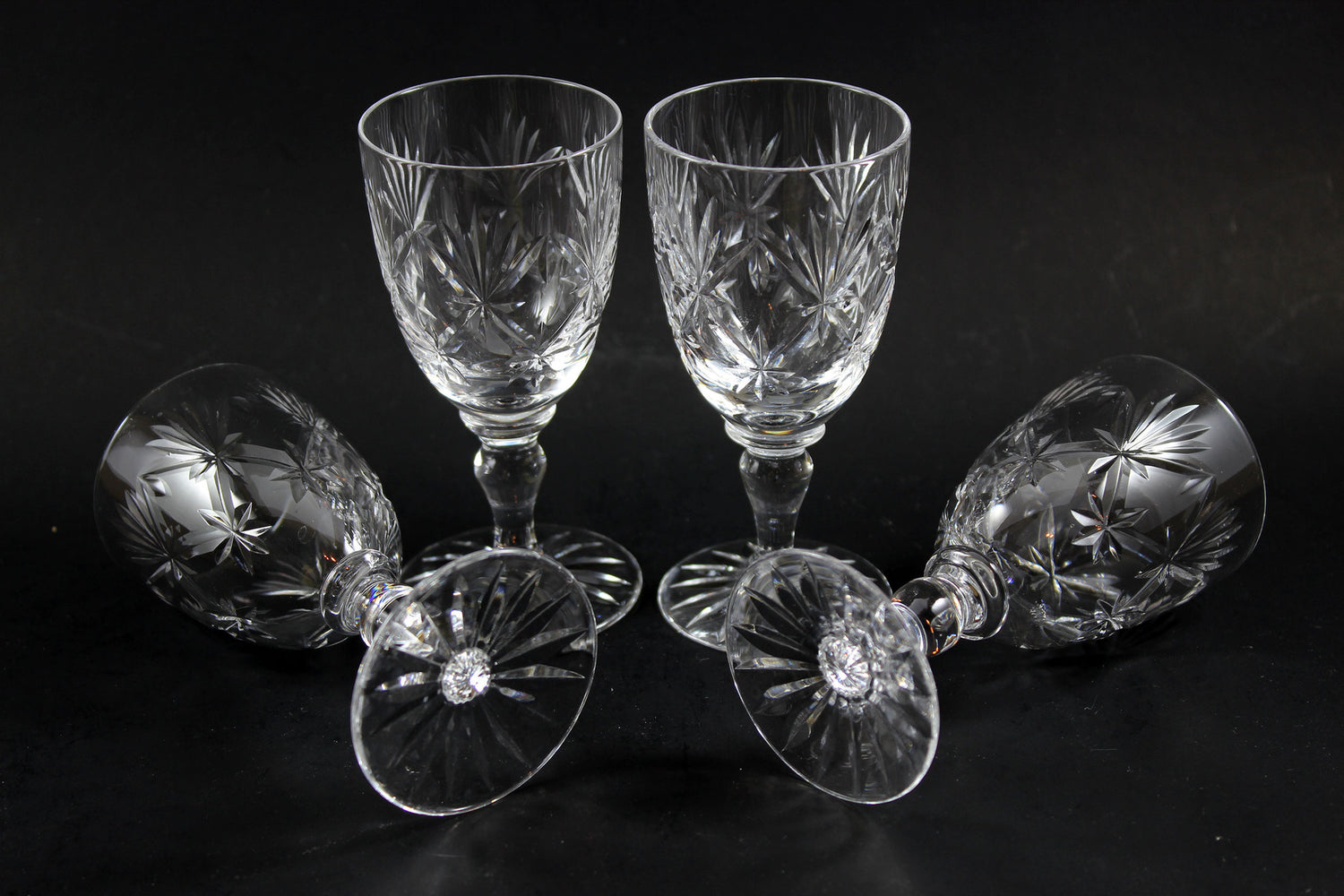 Webb Corbett Crystal, Sherry Wine Glasses, Chantilly