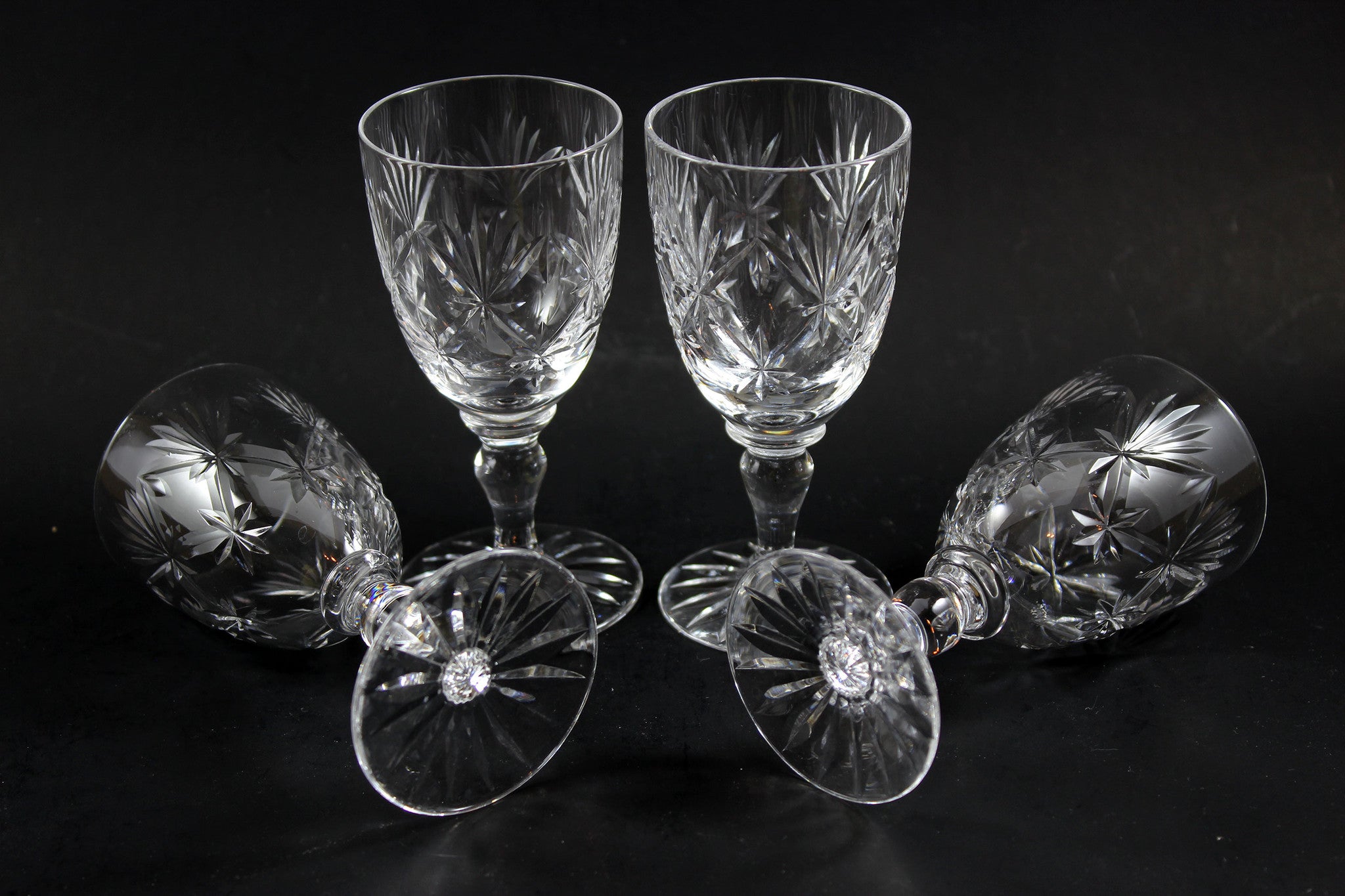 Webb Corbett Crystal, Sherry Wine Glasses, Chantilly