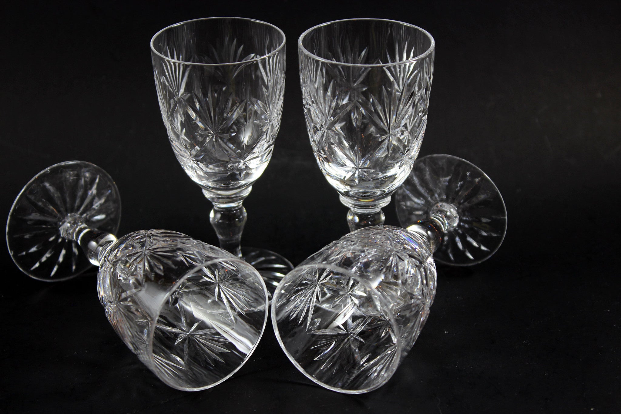 Webb Corbett Crystal, Sherry Glasses, Chantilly