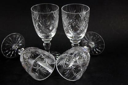Webb Corbett Crystal, Sherry Glasses, Chantilly