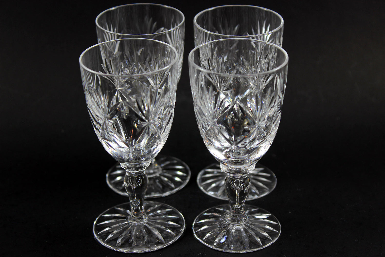 Webb Corbett Crystal, Sherry Glasses, Chantilly