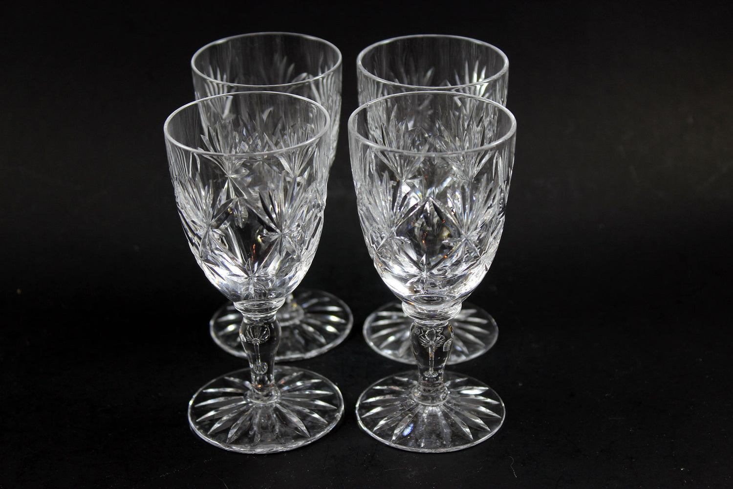 Webb Corbett Crystal, Sherry Glasses, Chantilly