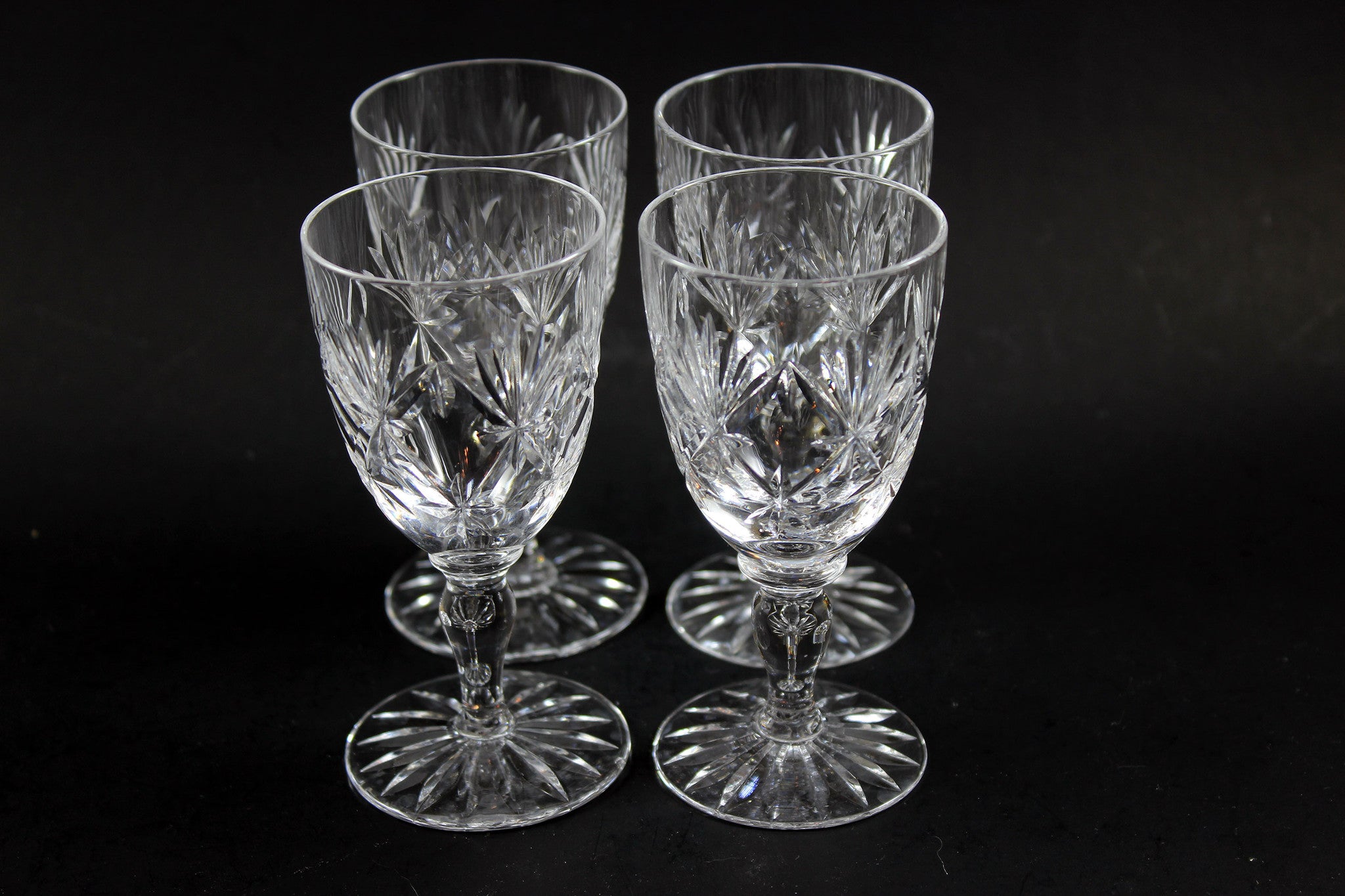 Webb Corbett Crystal, Sherry Glasses, Chantilly