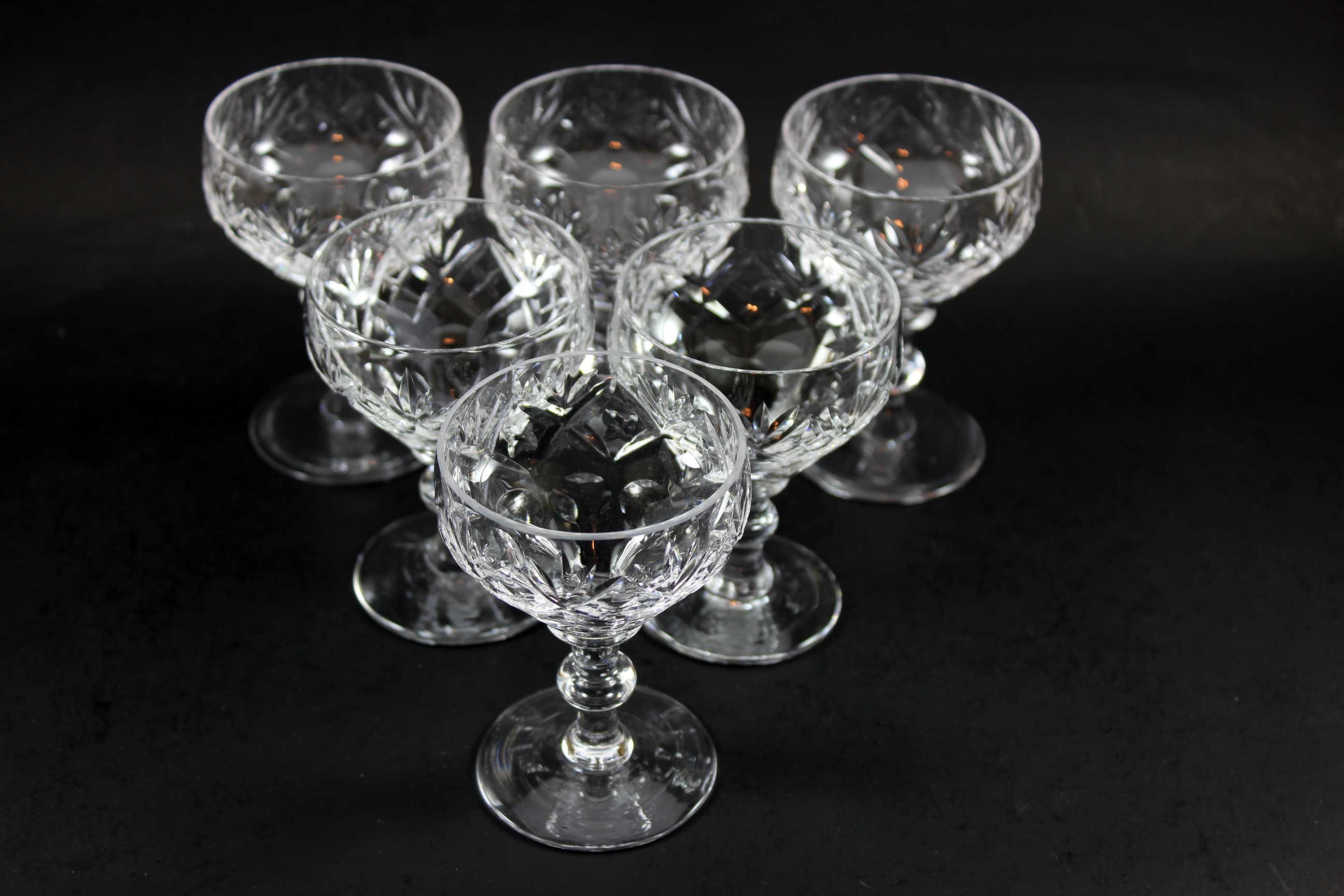 Webb Corbett Crystal, Port Glasses, Georgian Pattern