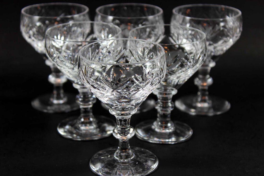 Webb Corbett Crystal, Port Glasses, Georgian Pattern