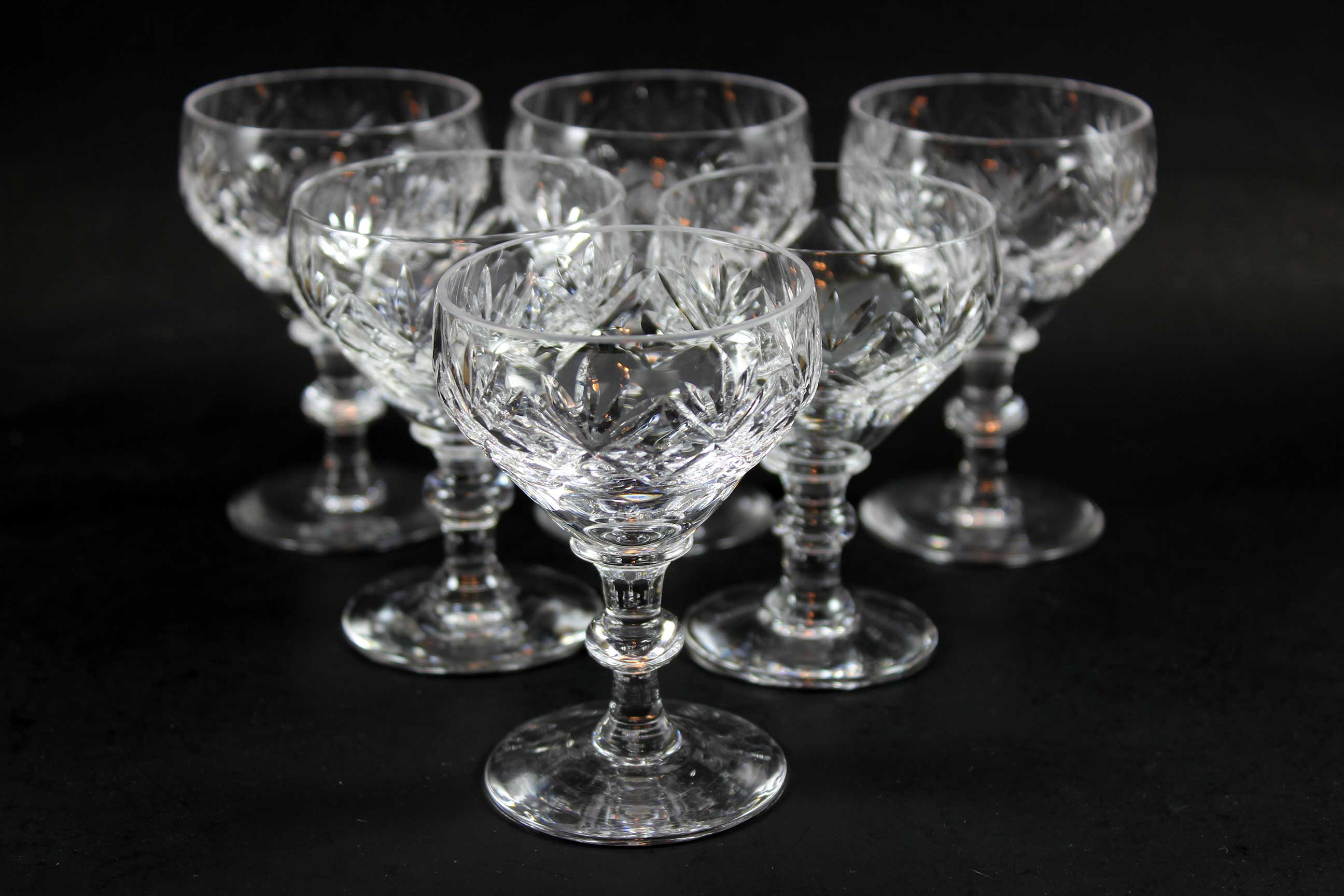 Webb Corbett Crystal, Port Glasses, Georgian Pattern