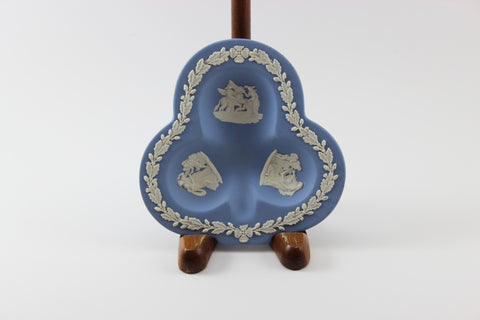 Wedgwood Jasperware Blue and White Club Shaped Pin Dish