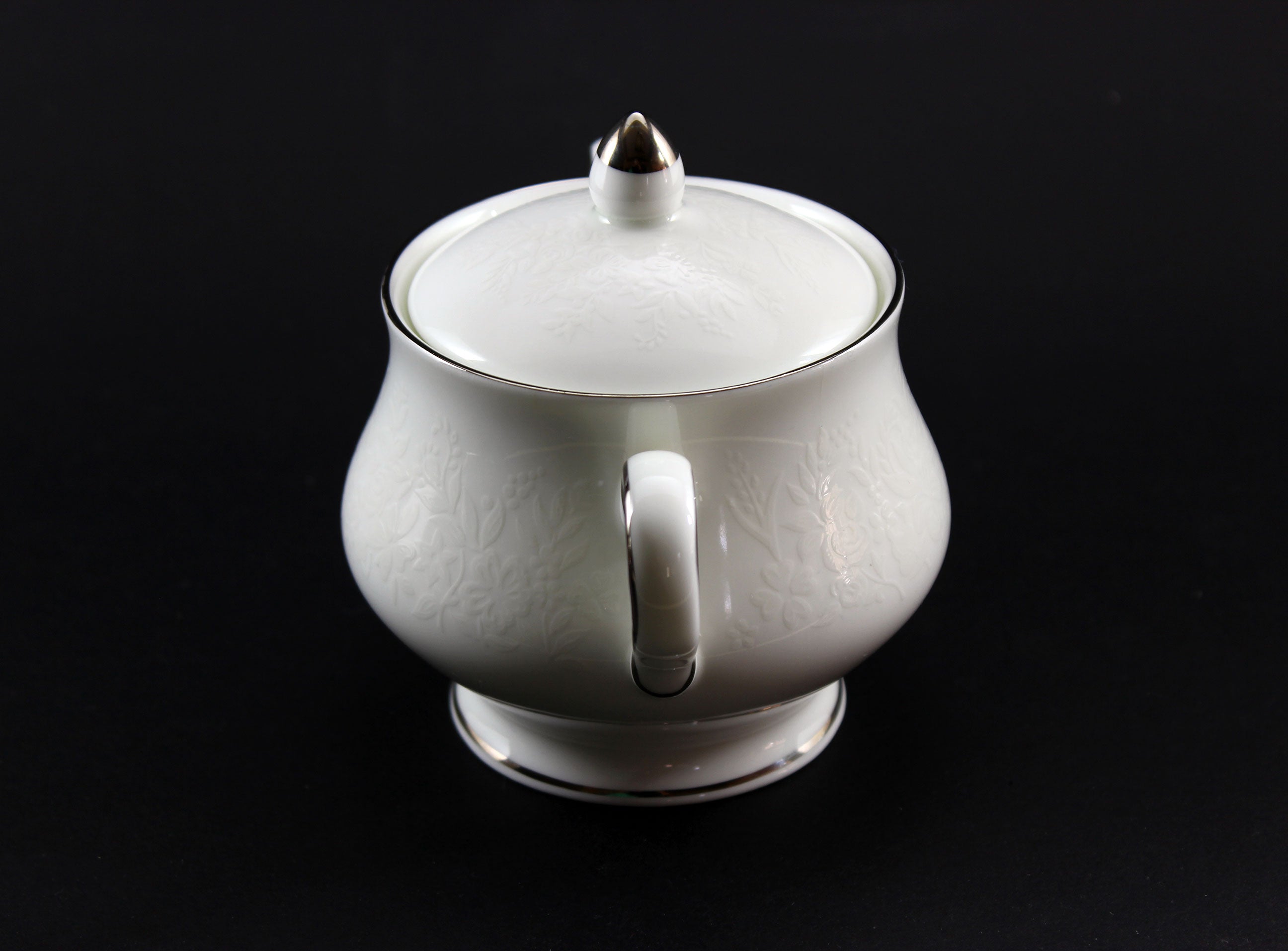 Wedgwood Silver Ermine Bone China,  Teapot, Cream and Sugar