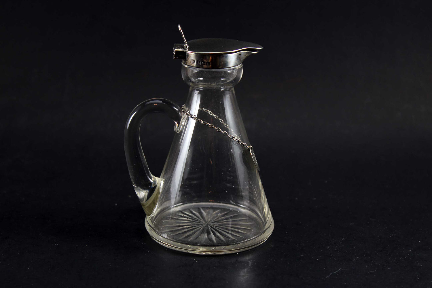 Glass and Sterling Whiskey Noggin, Antique