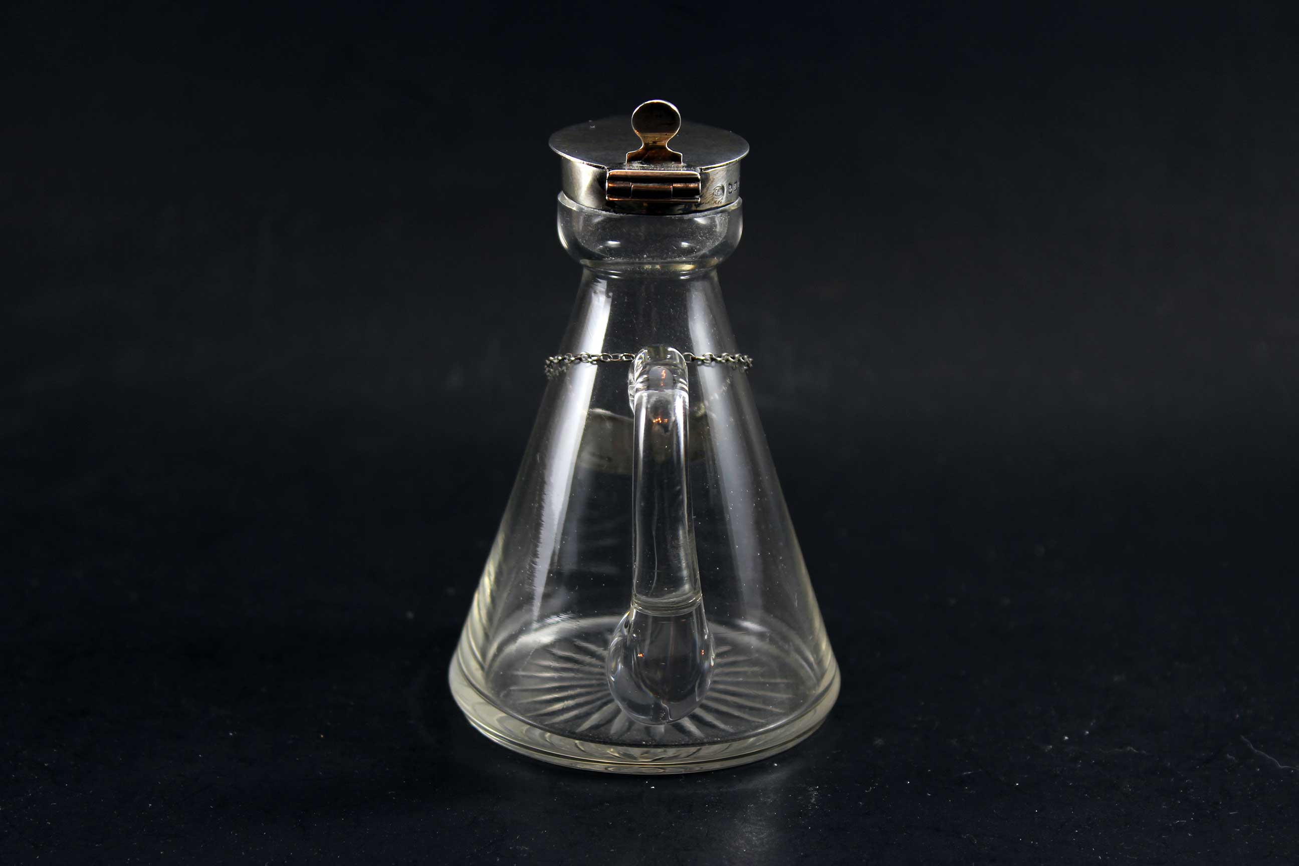 Glass and Sterling Whiskey Noggin, Antique