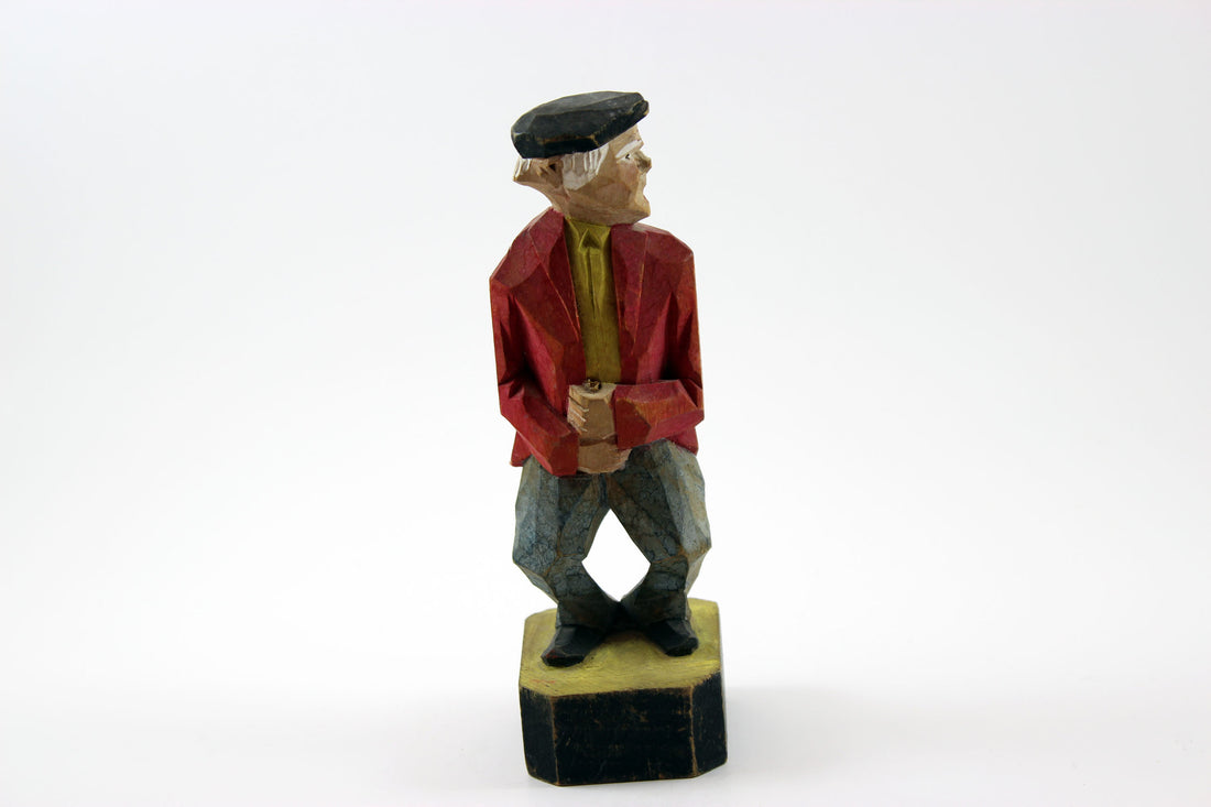 Folk Art Handcarved and Painted Wood Figurine