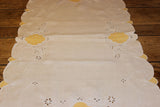 Vintage Cotton Table Runner with Yellow